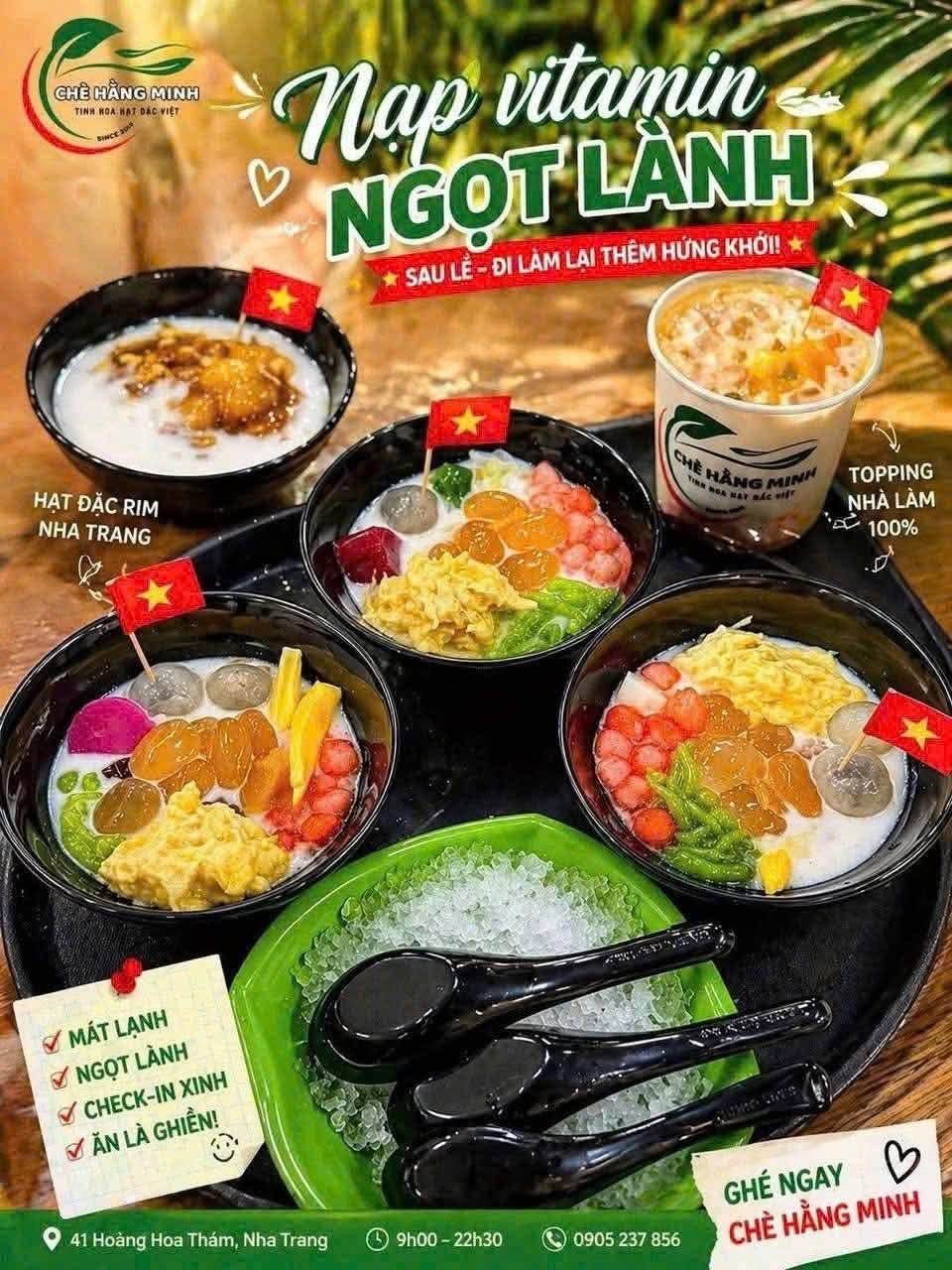 Mâm chè nhiều món cùng hạt đác rim Nha Trang